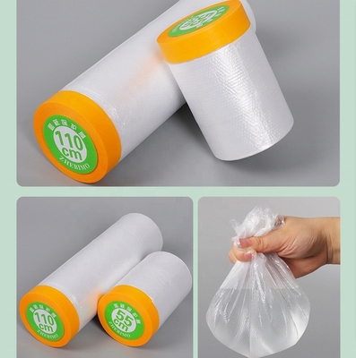 Anti Static 270cm Pre-Taped Masking Film with Tape Width 30cm-300cm Customized Options