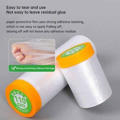 Anti Static 270cm Pre-Taped Masking Film with Tape Width 30cm-300cm Customized Options