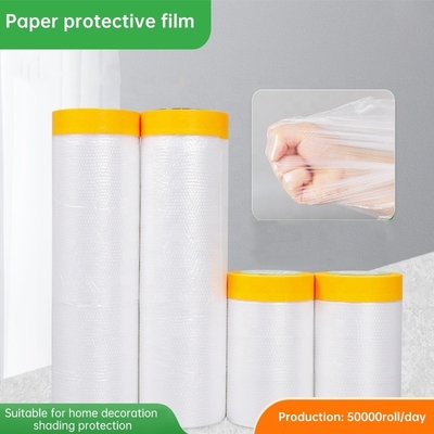 Anti Static 270cm Pre-Taped Masking Film with Tape Width 30cm-300cm Customized Options
