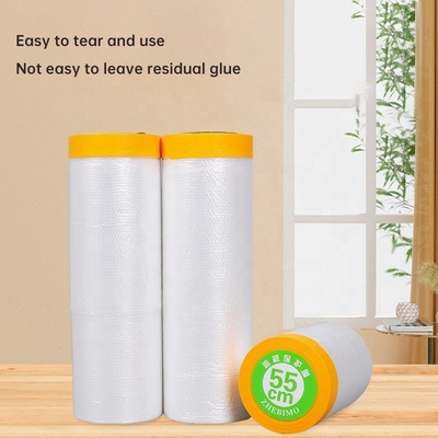 Anti Static 270cm Pre-Taped Masking Film with Tape Width 30cm-300cm Customized Options