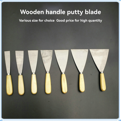 Long-Handle Putty Knife with 6 Blades Set for Wood Window Glass and Wallpaper Removal
