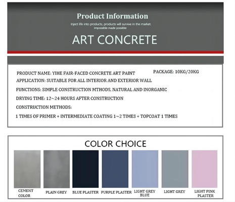 Main Raw Material Acrylic Durable Micro Cement Paint for Popular Floor Worktop Coating