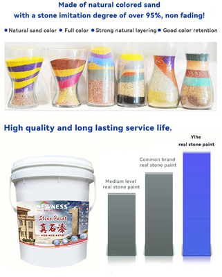 Exterior Wall Coating with Stone Like Texture Dries in 2 Hours Effortless Application