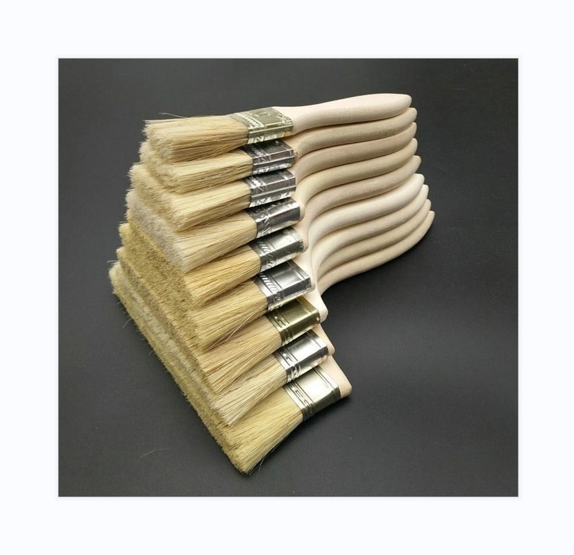Pure Bristles Paint Brush With Wooden Handle and Epoxy Glue for Wall Paint Application