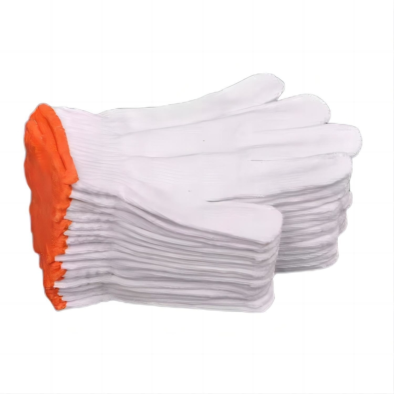 OEM Supported 10 Gauge Knitted White Cotton Latex Rubber Gloves for Hand Protection
