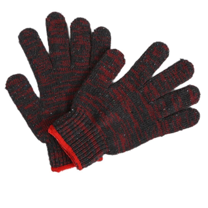 10 Gauge Knitted White Cotton Red Latex Rubber Coated Labor Hand Protective Gloves